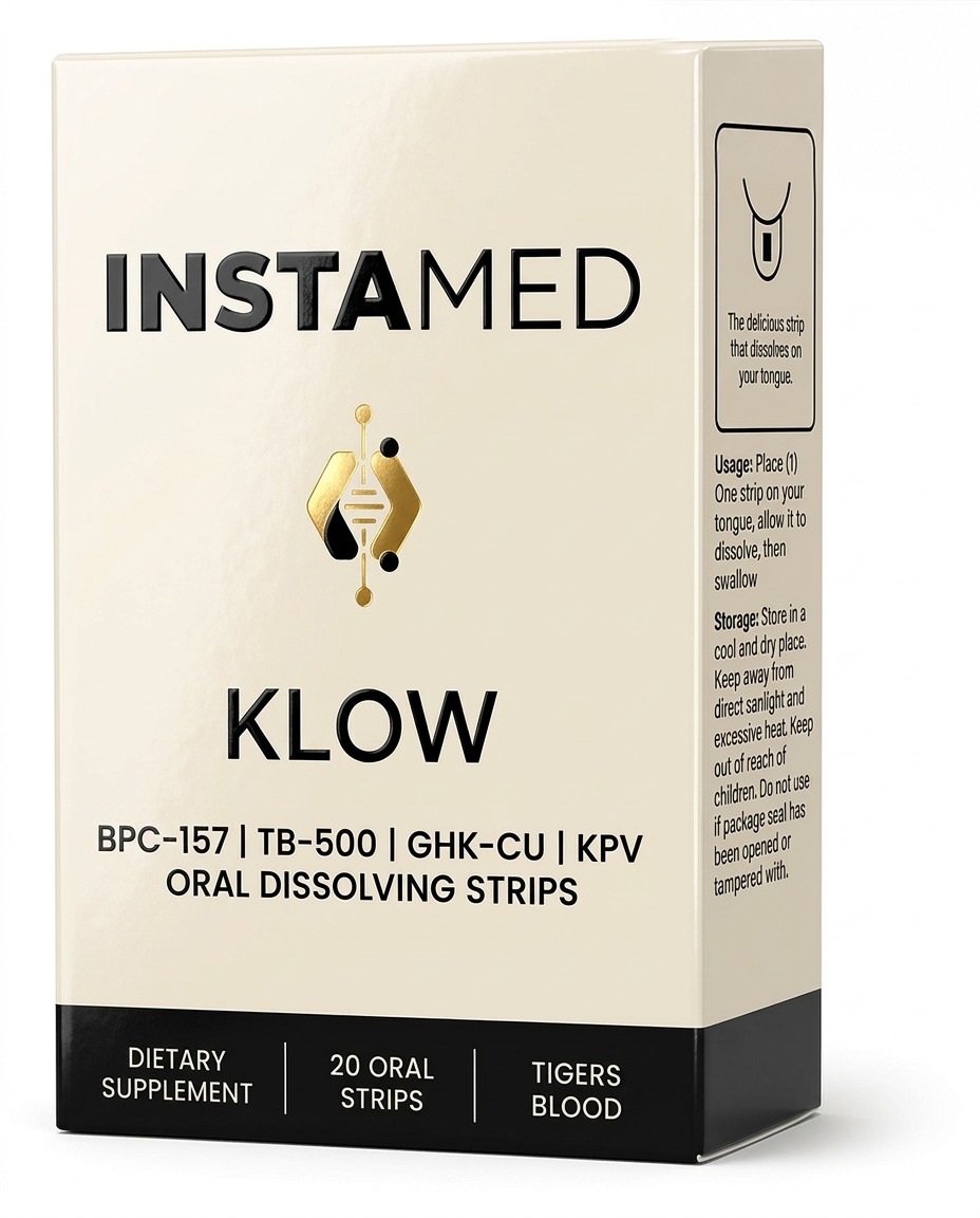 KLOW oral dissolving strips box, 20 strips, Tigers Blood flavor