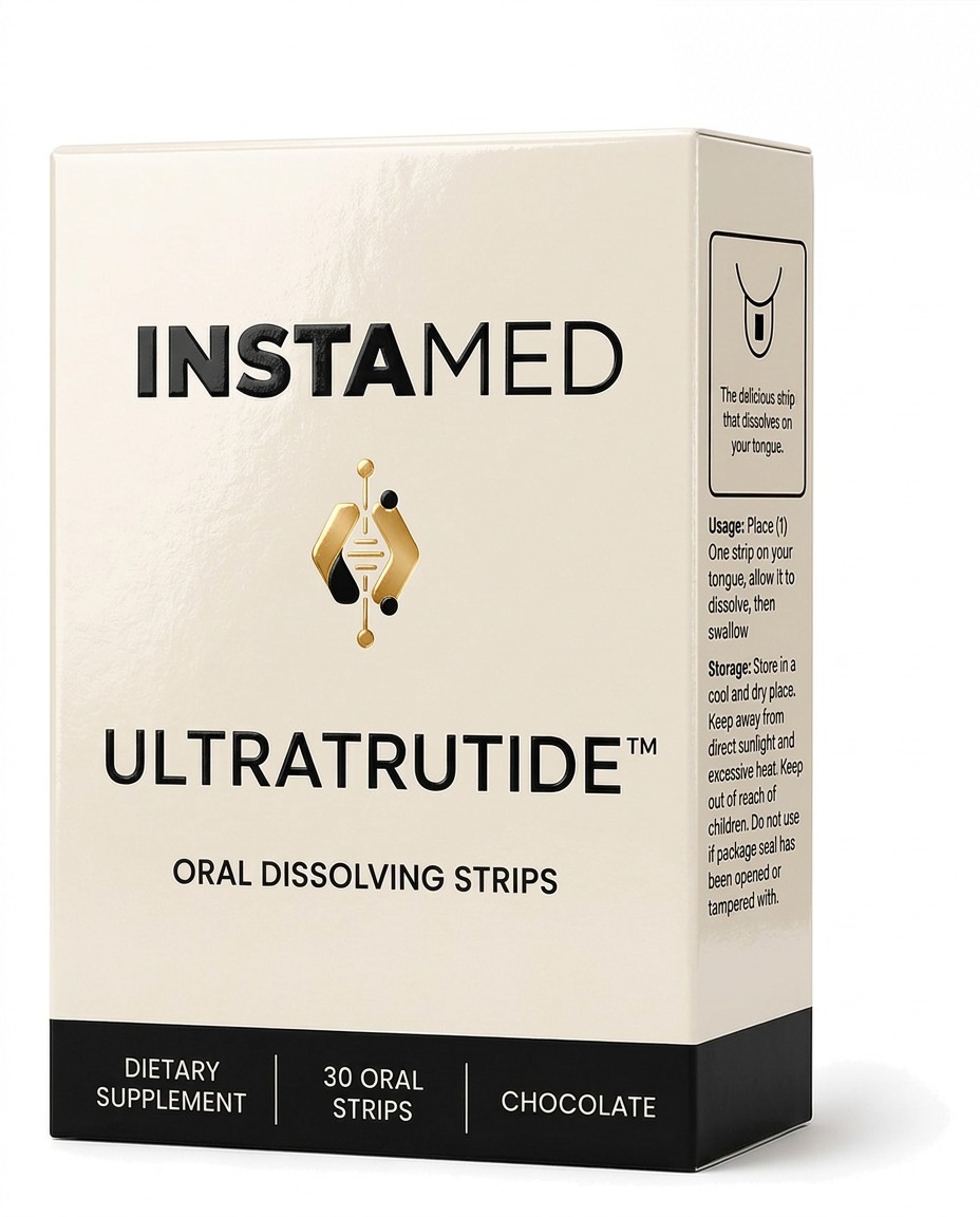 ULTRATRUTIDE oral dissolving strips box, 30 strips, chocolate flavor