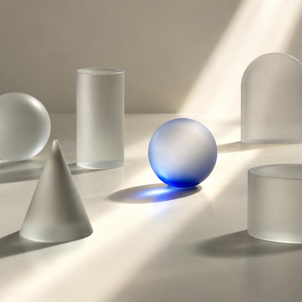 Architectural frosted glass forms in a calm rhythm